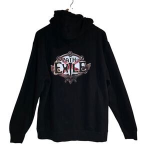 Path of Exile XL Sweatshirt Hooded Hoodie Zip Up Black Jinx RPG Game Mens